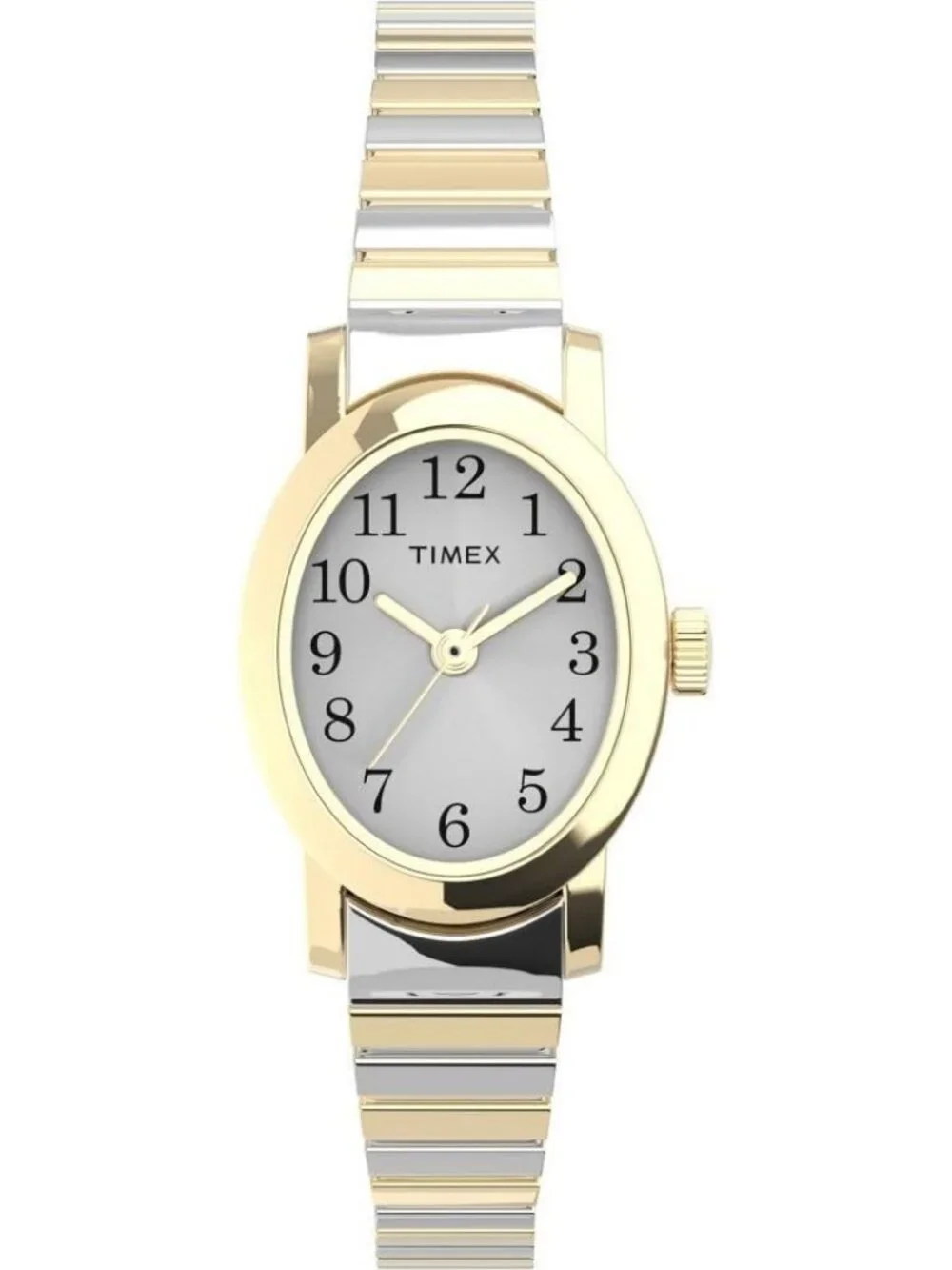Women's Two Tone Silver Tone Crystal Dial Cavatina Classic Elegant Wrist Watch